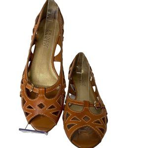 FRANCO SARTO EL TEQUILA BROWN FLATS SLIP ON SIZE 8M  CASUAL WORK